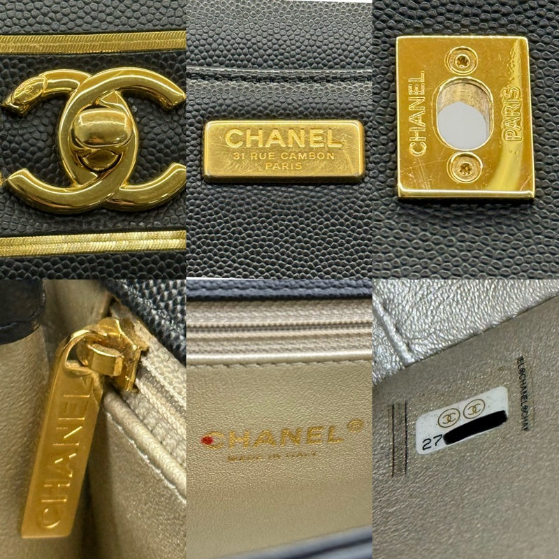 CHANEL 香奈兒 黑色荔枝紋牛皮肩背斜背包 （無卡）-6