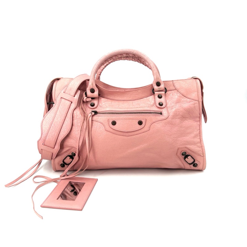 Balenciaga 巴黎世家 city 中號機車 粉-1