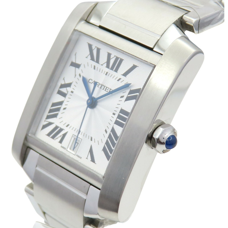 銀色錶面 不鏽鋼 Tank Francaise 自動上鍊機械錶 腕表【Cartier 卡地亞】 W51002Q3-2