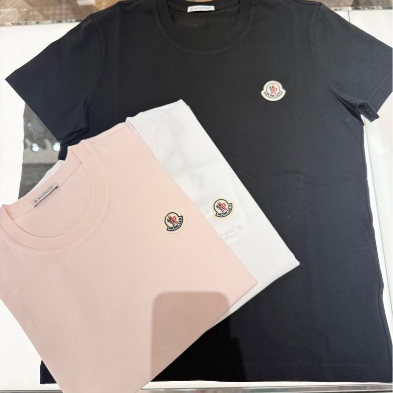 Moncler經典logo 短T三件組 粉/藍/白 (尺寸M)-1