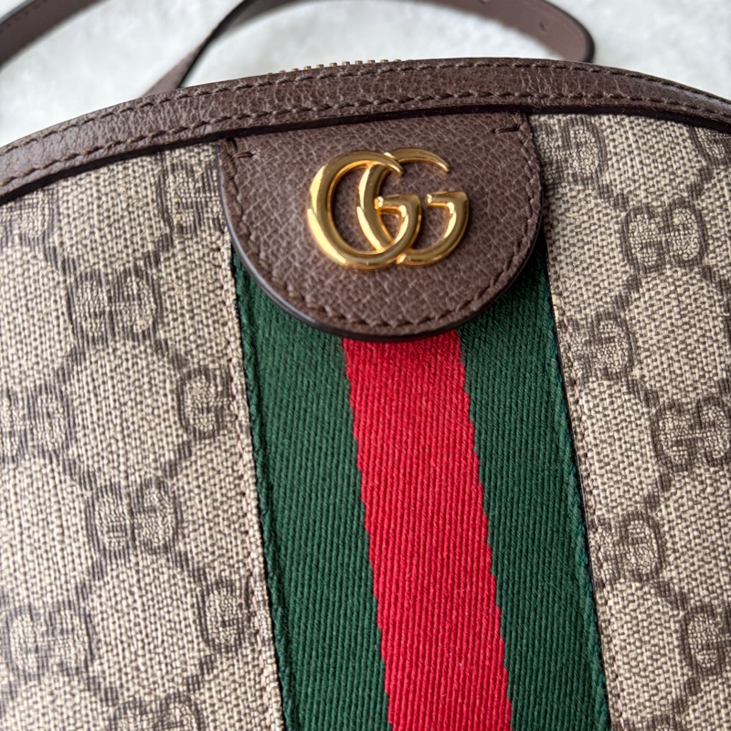 Gucci Ophidia GG Small 經典紅綠織帶貝殼包 / 斜背包 二手有使用痕跡 保證正品-2