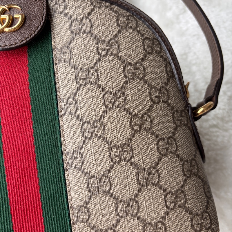 Gucci Ophidia GG Small 經典紅綠織帶貝殼包 / 斜背包 二手有使用痕跡 保證正品-3