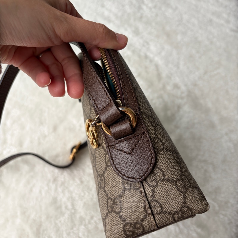 Gucci Ophidia GG Small 經典紅綠織帶貝殼包 / 斜背包 二手有使用痕跡 保證正品-4