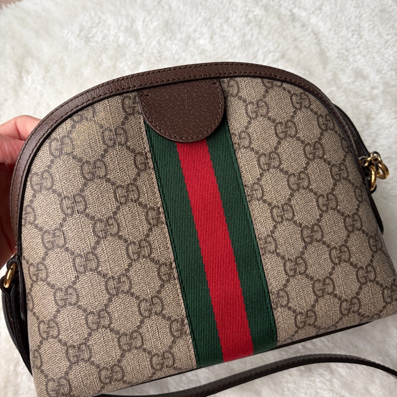 Gucci Ophidia GG Small 經典紅綠織帶貝殼包 / 斜背包 二手有使用痕跡 保證正品-9