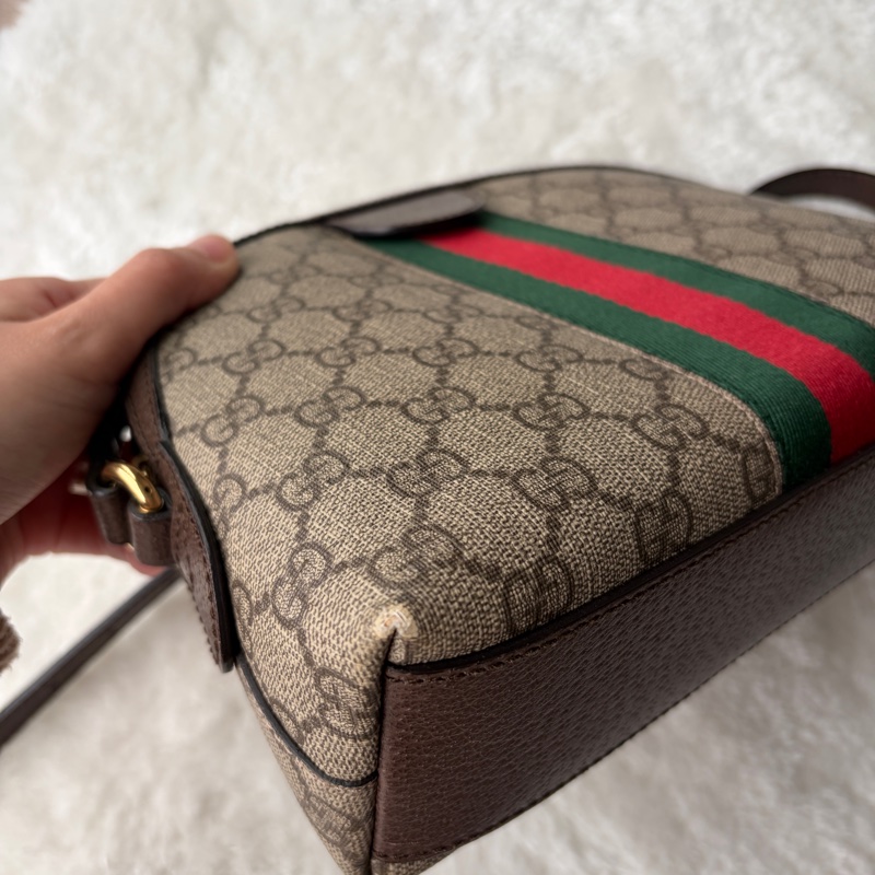 Gucci Ophidia GG Small 經典紅綠織帶貝殼包 / 斜背包 二手有使用痕跡 保證正品-12