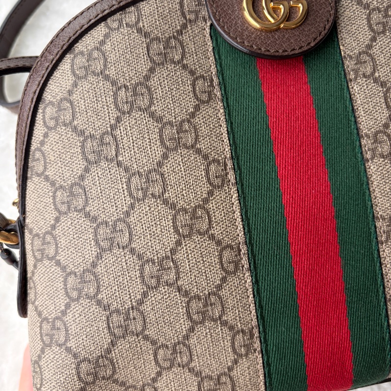 Gucci Ophidia GG Small 經典紅綠織帶貝殼包 / 斜背包 二手有使用痕跡 保證正品-22