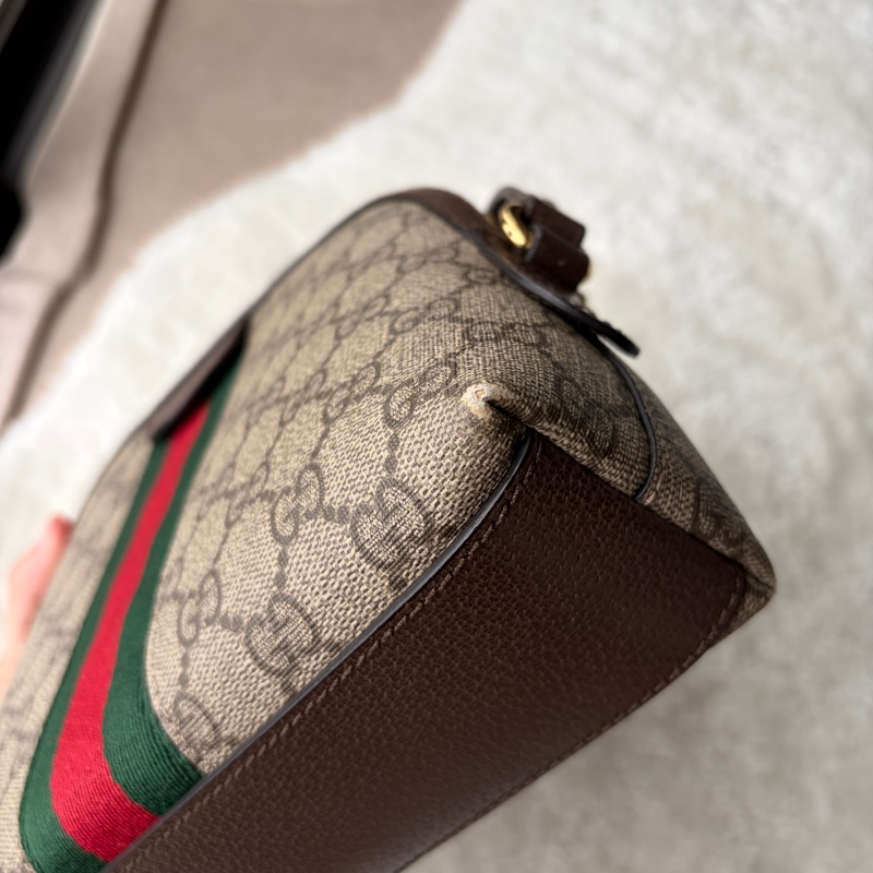 Gucci Ophidia GG Small 經典紅綠織帶貝殼包 / 斜背包 二手有使用痕跡 保證正品-23