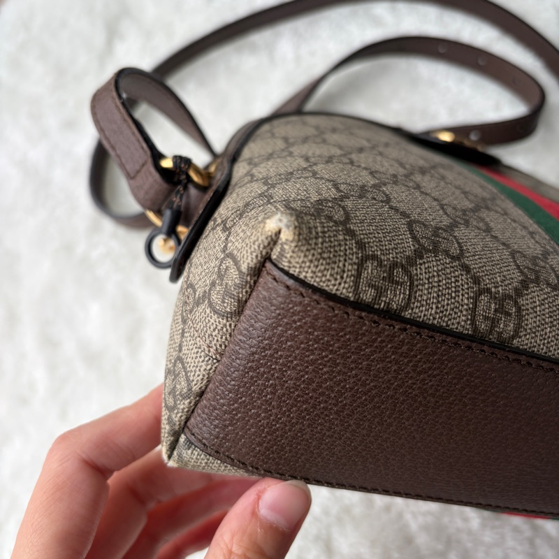 Gucci Ophidia GG Small 經典紅綠織帶貝殼包 / 斜背包 二手有使用痕跡 保證正品-25