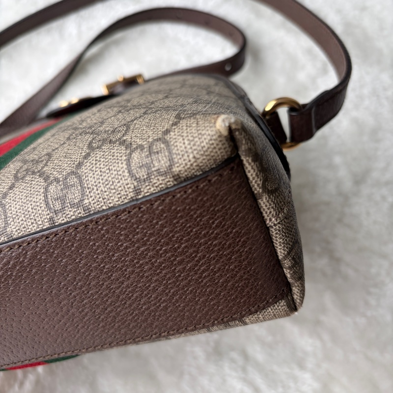 Gucci Ophidia GG Small 經典紅綠織帶貝殼包 / 斜背包 二手有使用痕跡 保證正品-26