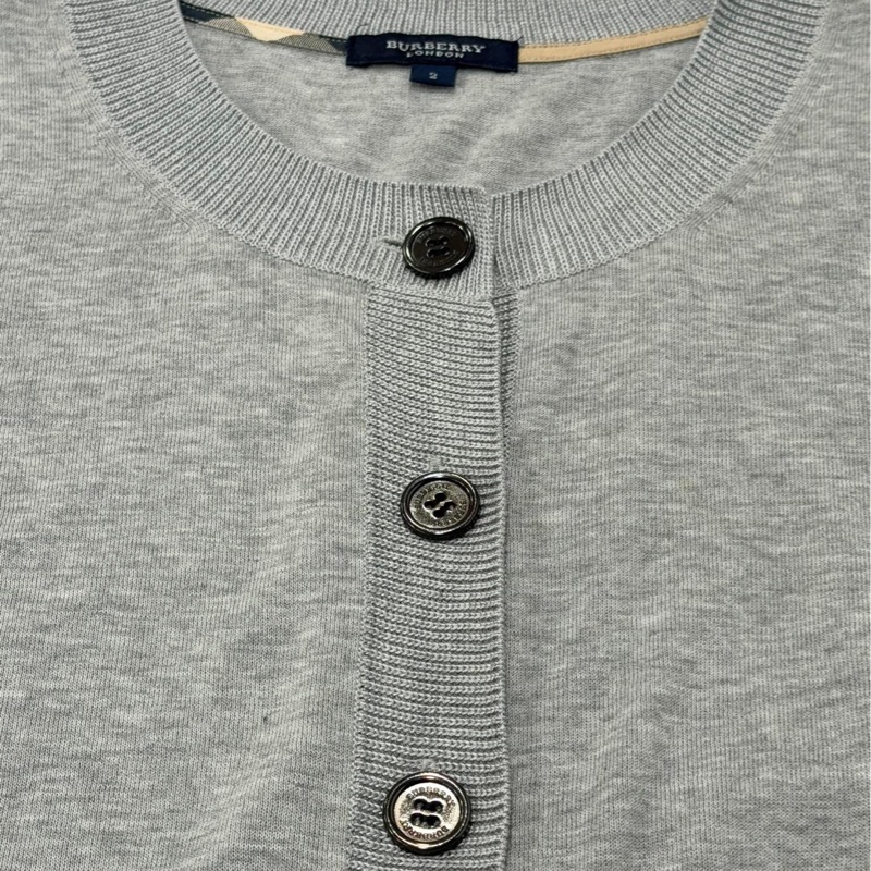 BURBERRY 倫敦 短袖開襟戰馬外套 灰色-4