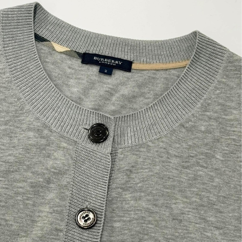 BURBERRY 倫敦 短袖開襟戰馬外套 灰色-8