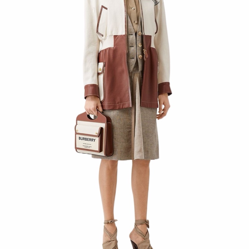Burberry 女士 迷你雙色拼接口袋包均碼碼常規、23cm*6cm*26.5cm-2