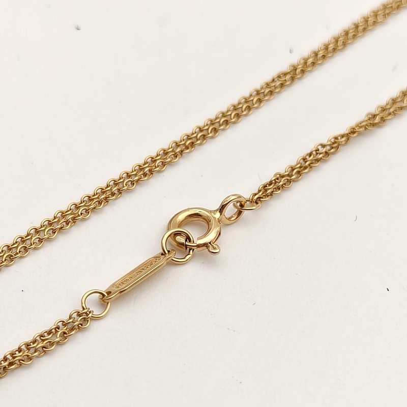 TIFFANY&CO 18K黃金Infinity系列無限吊墜雙鏈項鏈-3