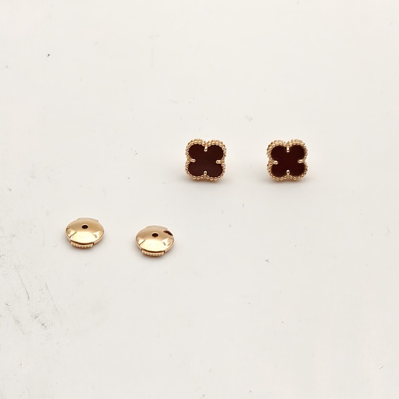 VAN CLEEF&ARPELS SweetAlhambra小號單花耳釘18K玫瑰金/紅玉髓-1
