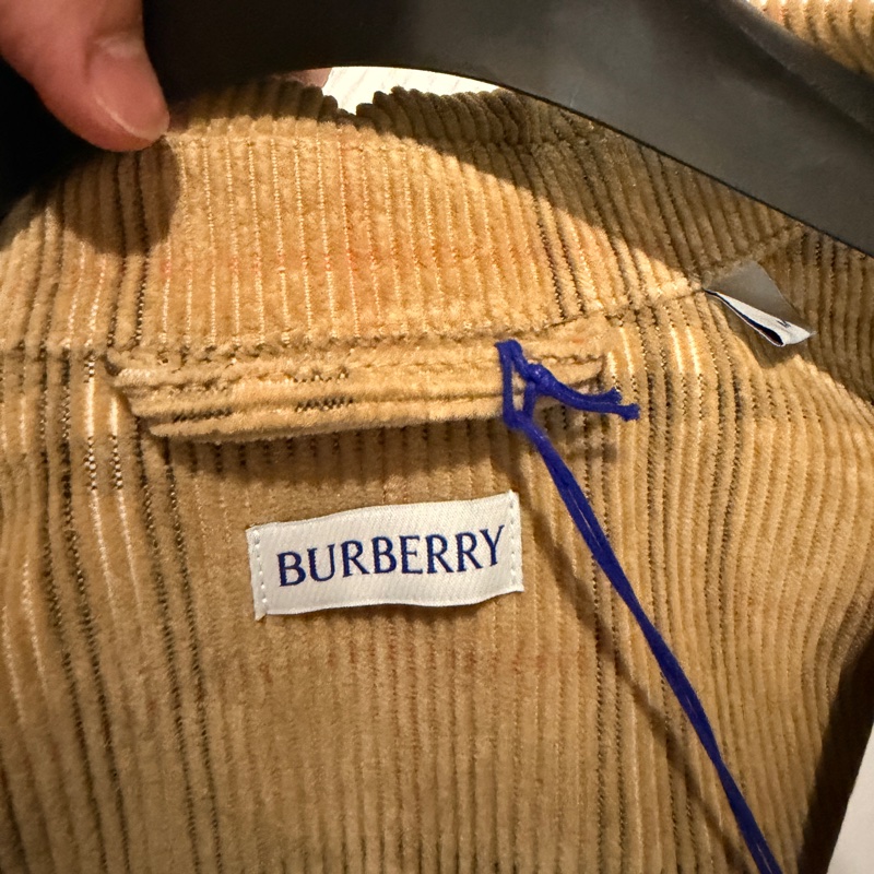 全新Burberry格紋燈芯絨外套式襯衫 M號-3