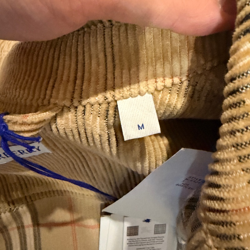 全新Burberry格紋燈芯絨外套式襯衫 M號-4