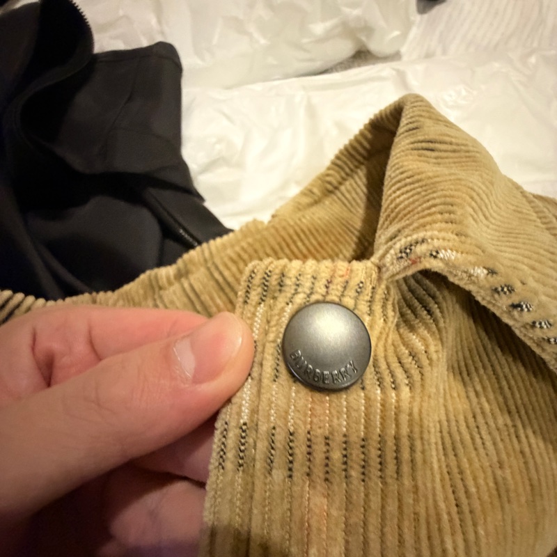 全新Burberry格紋燈芯絨外套式襯衫 M號-6