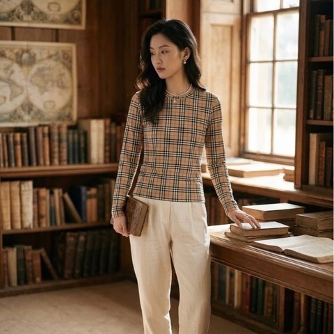 BURBERRY 倫敦 經典格紋長袖上衣