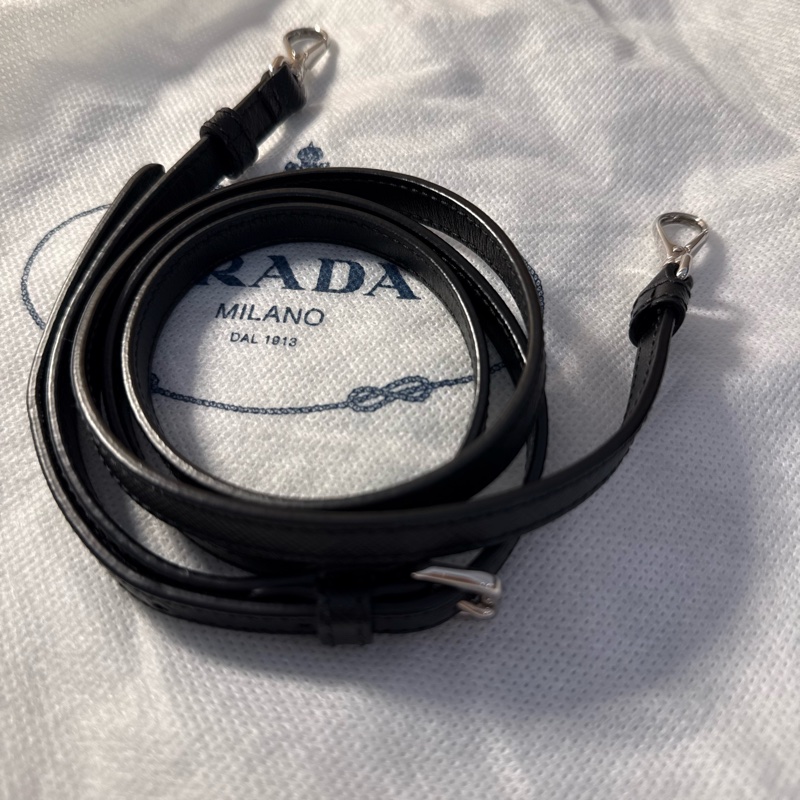 PRADA 黑色菱格紋尼龍相機包/鍊條包(附保卡、防塵袋)-18