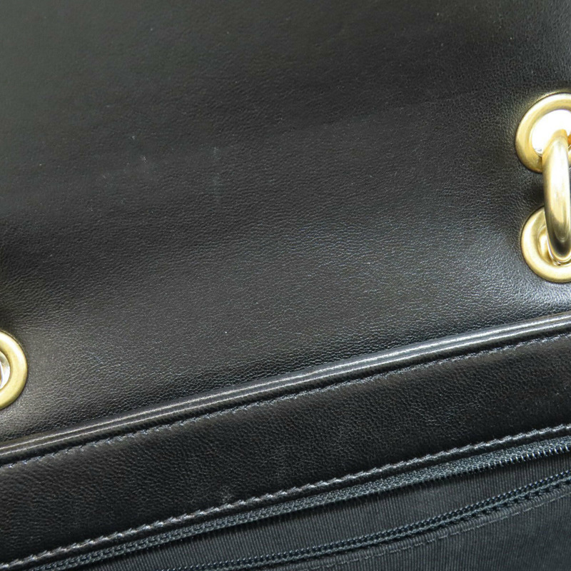 香奈兒 V 形縫線金色五金兩用單肩背包,羊皮,女士。-8