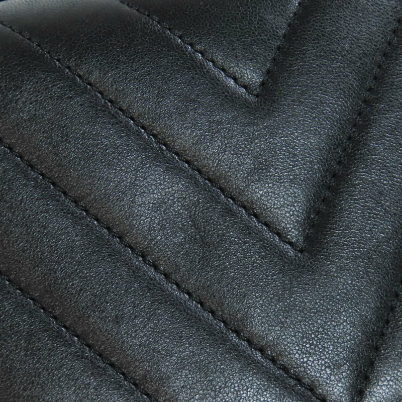 香奈兒 V 形縫線金色五金兩用單肩背包,羊皮,女士。-11