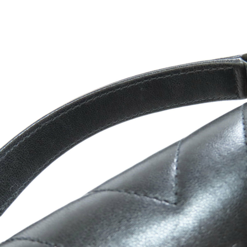 香奈兒 V 形縫線金色五金兩用單肩背包,羊皮,女士。-17