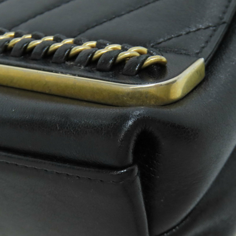 香奈兒 V 形縫線金色五金兩用單肩背包,羊皮,女士。-19