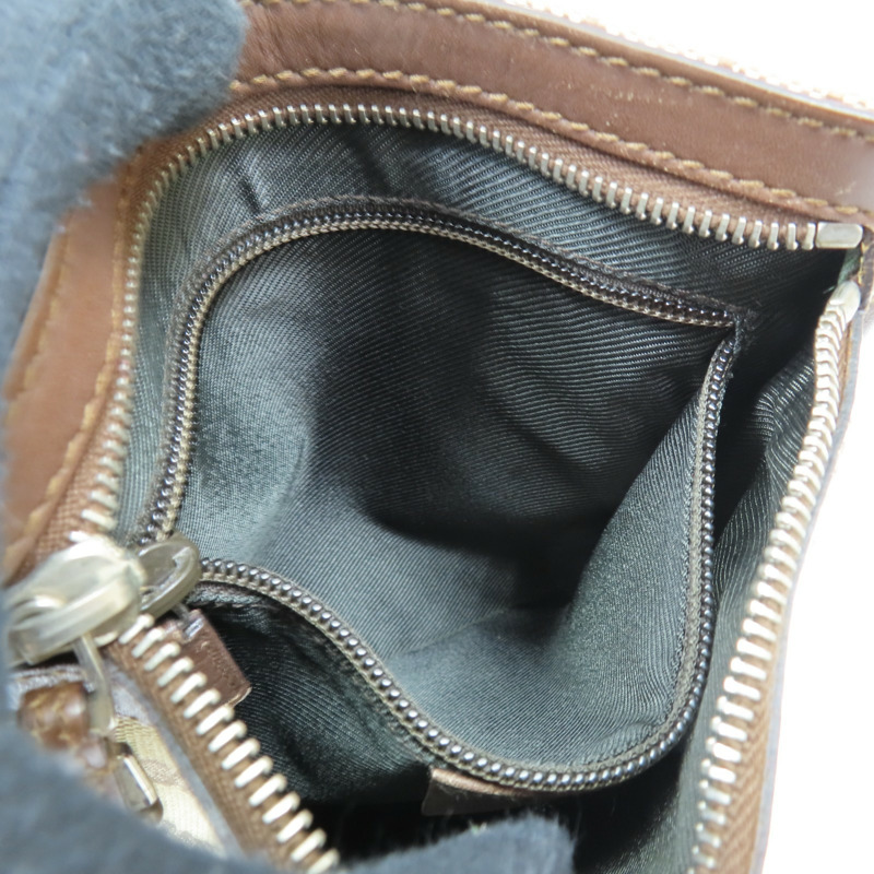 棕色 GG 帆布 牛皮 肩背包【GUCCI 古馳】 92562-5