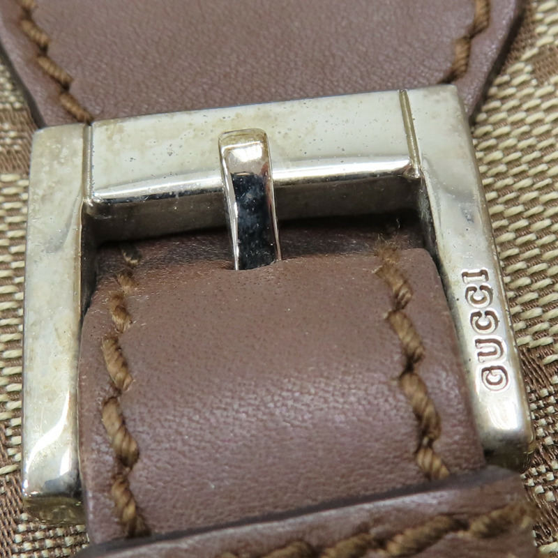 棕色 GG 帆布 牛皮 肩背包【GUCCI 古馳】 92562-9