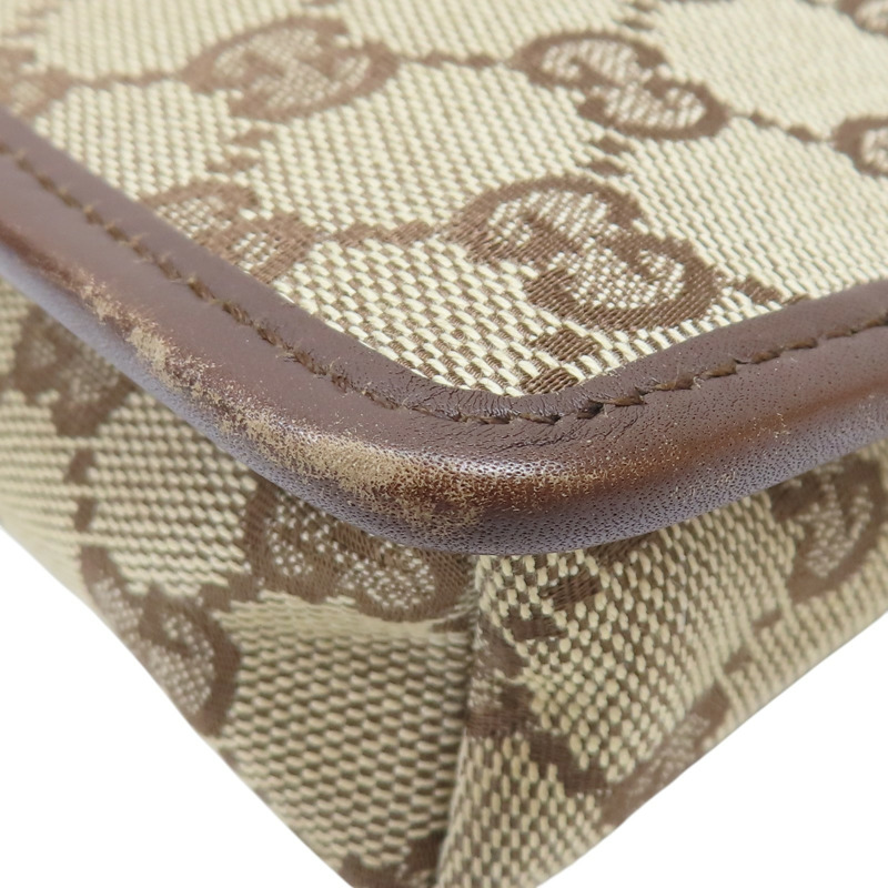 棕色 GG 帆布 牛皮 肩背包【GUCCI 古馳】 92562-14