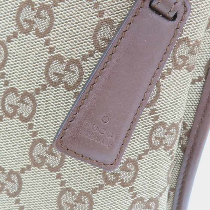 棕色 GG 帆布 牛皮 肩背包【GUCCI 古馳】 92562-16