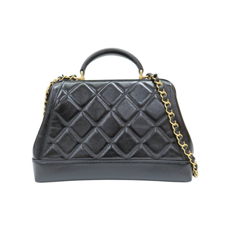 黑色 亮面羊皮 兩用包 金扣【CHANEL 香奈兒】 AS4959-1