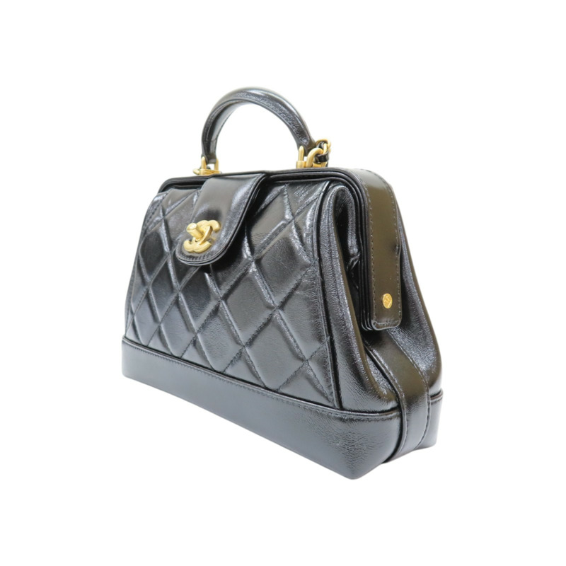 黑色 亮面羊皮 兩用包 金扣【CHANEL 香奈兒】 AS4959-2