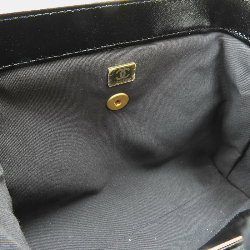 黑色 亮面羊皮 兩用包 金扣【CHANEL 香奈兒】 AS4959-5