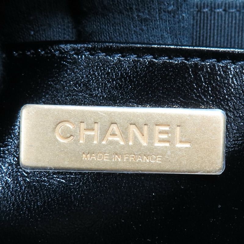 黑色 亮面羊皮 兩用包 金扣【CHANEL 香奈兒】 AS4959-7