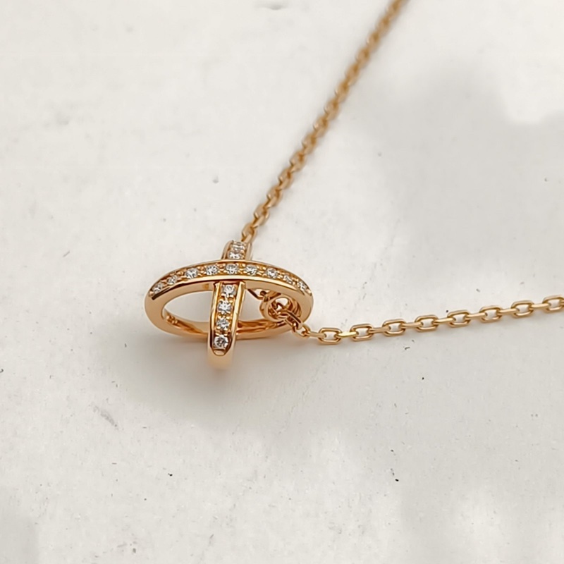 CHAUMET JuxeDeLiens歡緣豎版大叉項鏈18K玫瑰金/鑽石-1