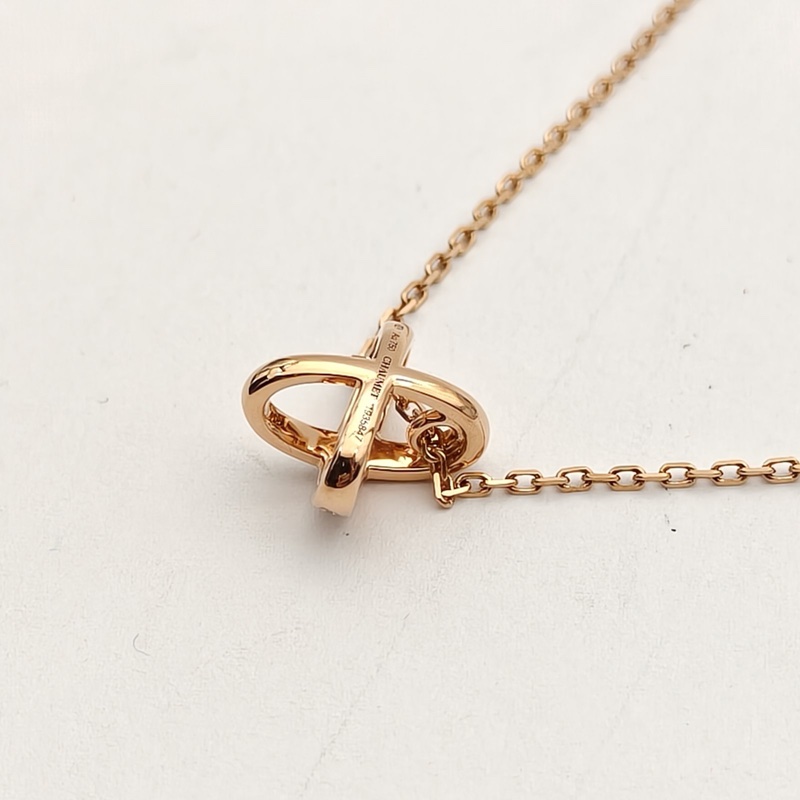 CHAUMET JuxeDeLiens歡緣豎版大叉項鏈18K玫瑰金/鑽石-2