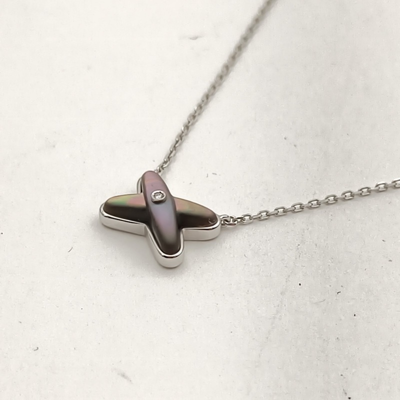 CHAUMET 18K白金鑽石JuxeDeLiens歡緣小叉項鏈-1