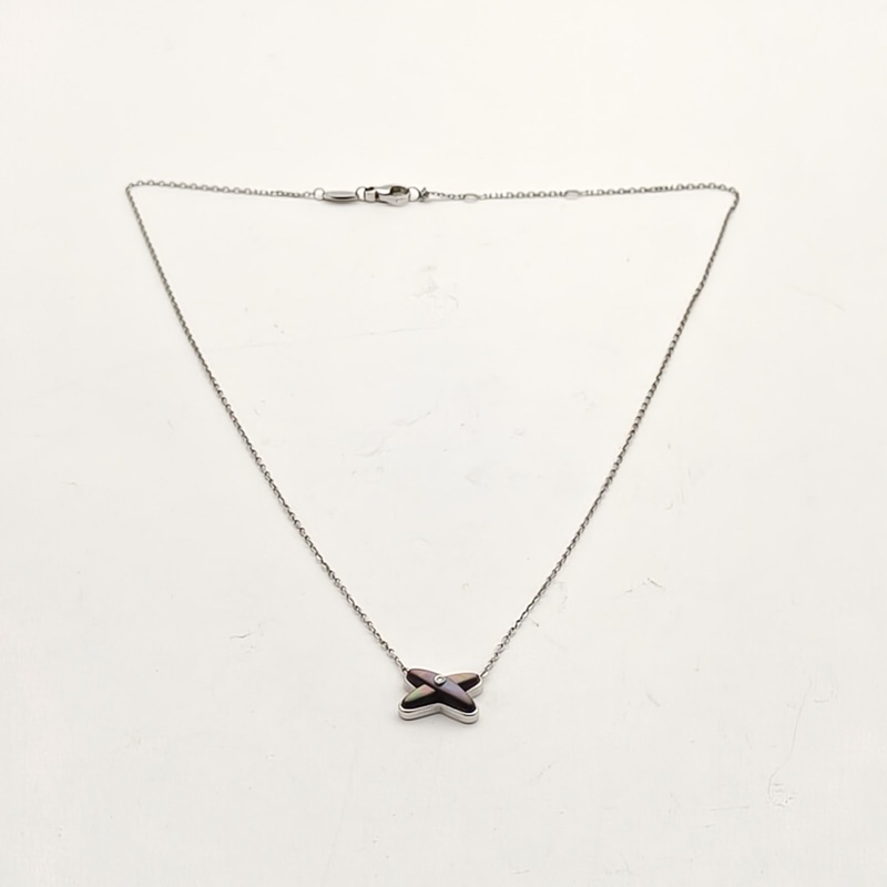 CHAUMET 18K白金鑽石JuxeDeLiens歡緣小叉項鏈-4