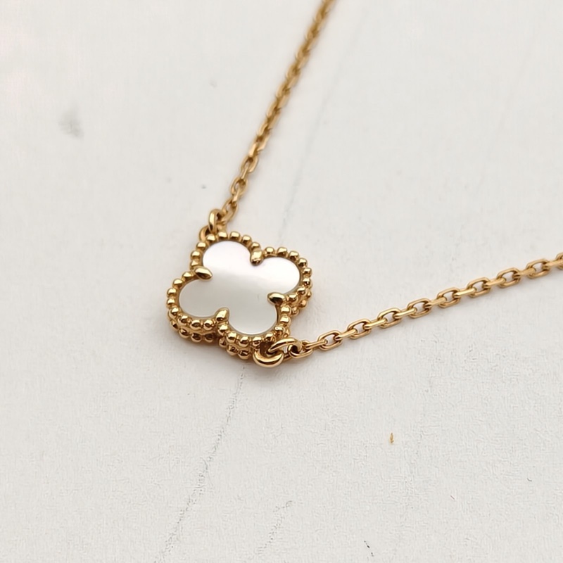 VAN CLEEF&ARPELS SweetAlhambra小號單花手鏈新扣18K黃金/白貝母S-M碼-1