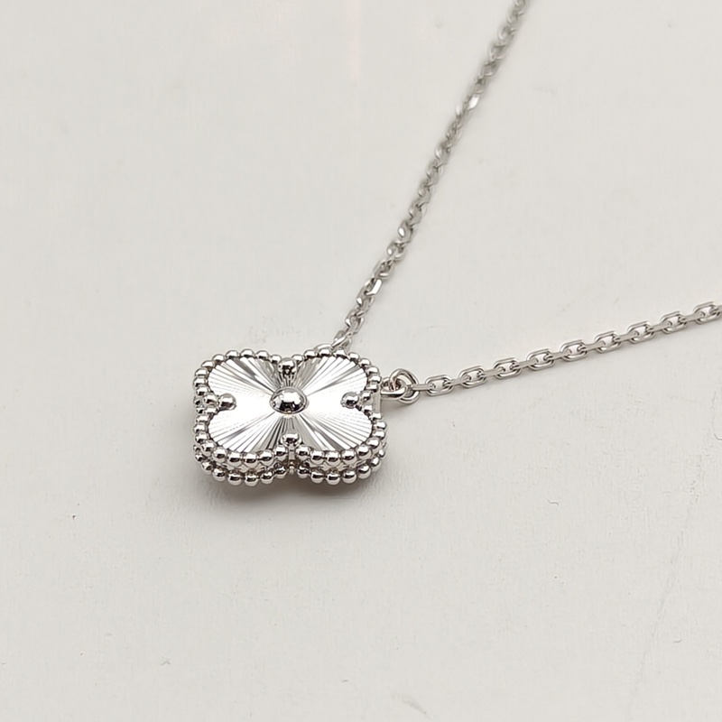 VAN CLEEF&ARPELS VintageAlhambra中號單花項鏈鐳射18K白金-1