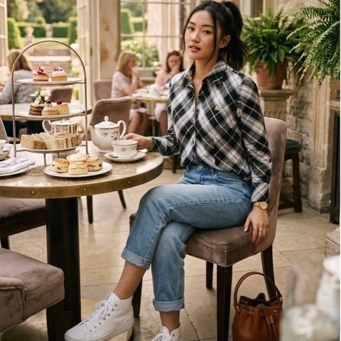 BURBERRY 倫敦 格紋戰馬彈性襯衫