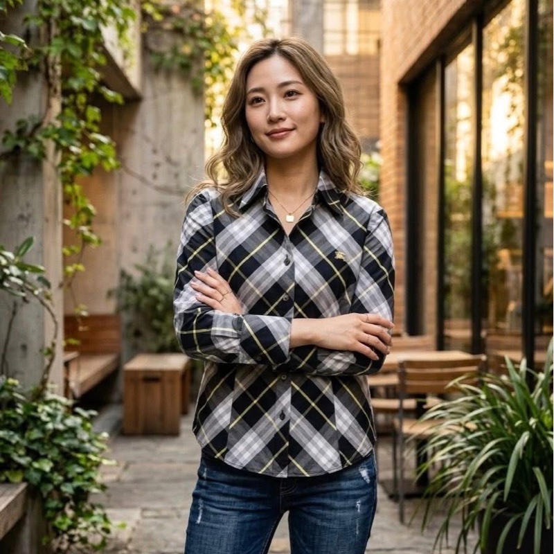 BURBERRY 倫敦 格紋戰馬彈性襯衫-1