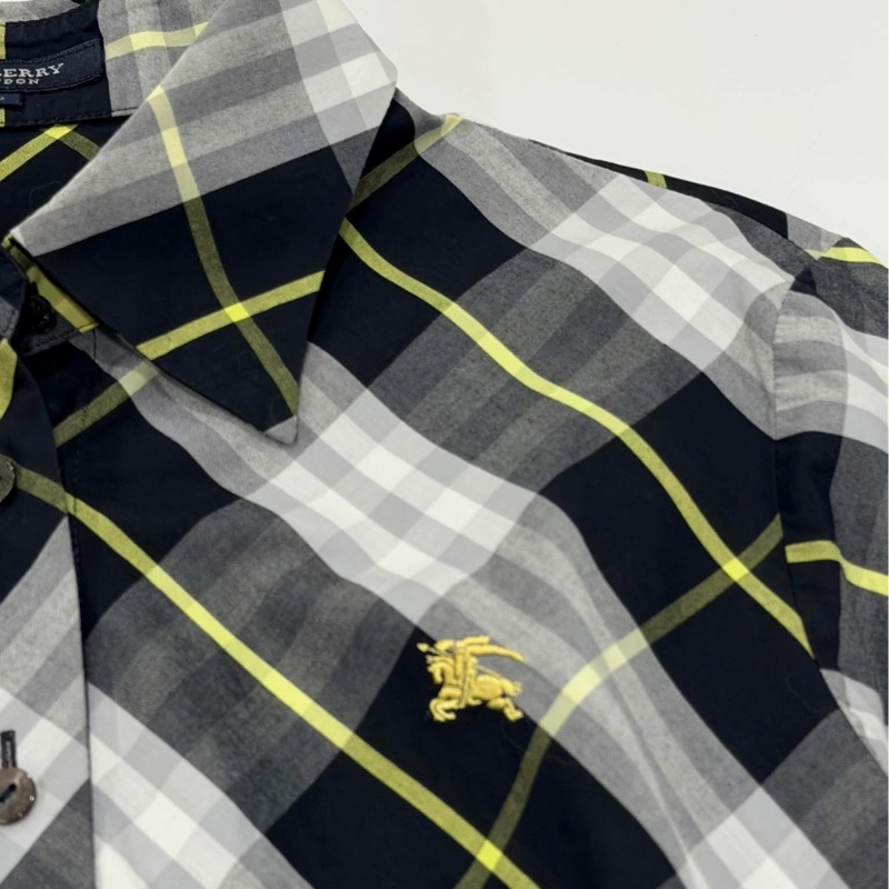 BURBERRY 倫敦 格紋戰馬彈性襯衫-4