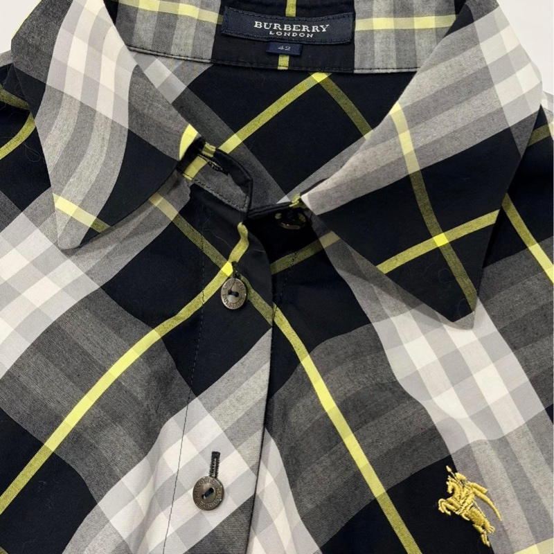 BURBERRY 倫敦 格紋戰馬彈性襯衫-8
