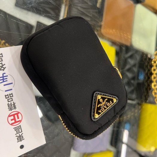 東區正精品㊣ PRADA 1BH204 hobo 2005黑色尼龍三角牌金鍊帆布背帶三合一零錢包手提斜背肩背兩用包腋下包 RZ6351-8