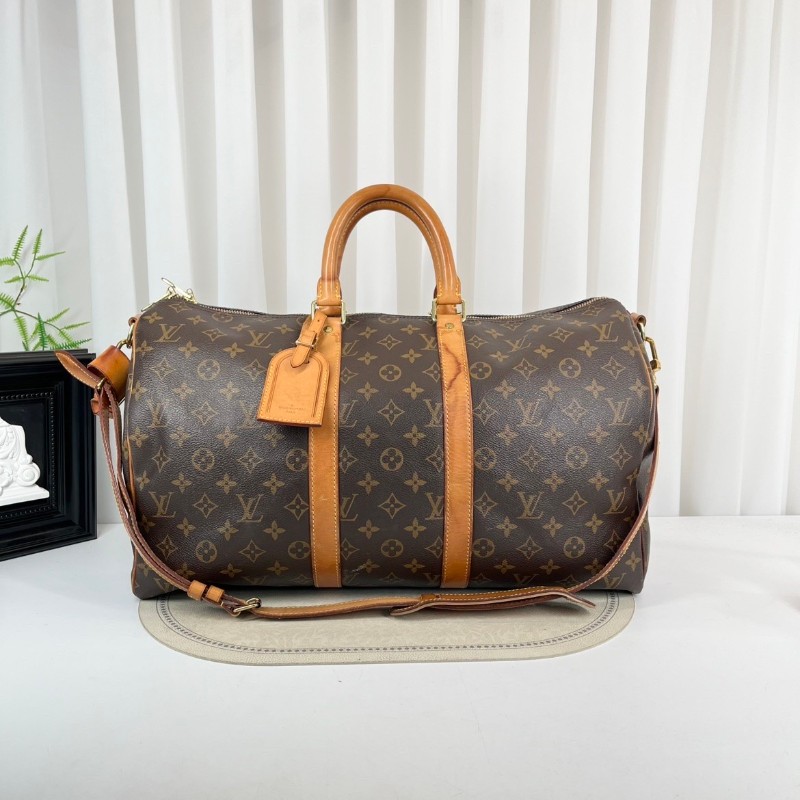 LV路易威登  Keepall45旅行袋 經典老花棕手提包 很輕便旅行運動首選-5