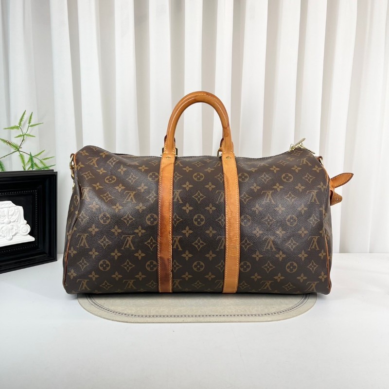 LV路易威登  Keepall45旅行袋 經典老花棕手提包 很輕便旅行運動首選-6