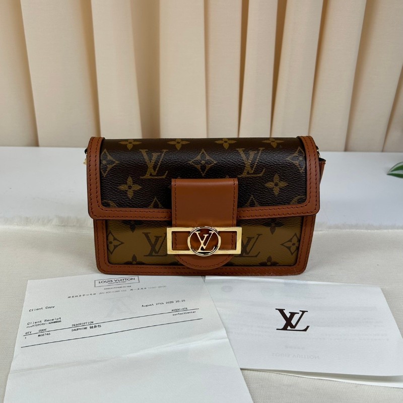 LV路易威登dauphine達芙妮woc鏈條包  可單肩可斜挎-0