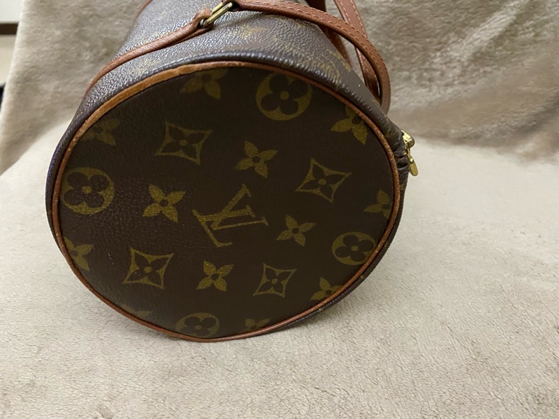 Louis Vuitton Vintage 老字花紋紅皮圓桶手提包-2